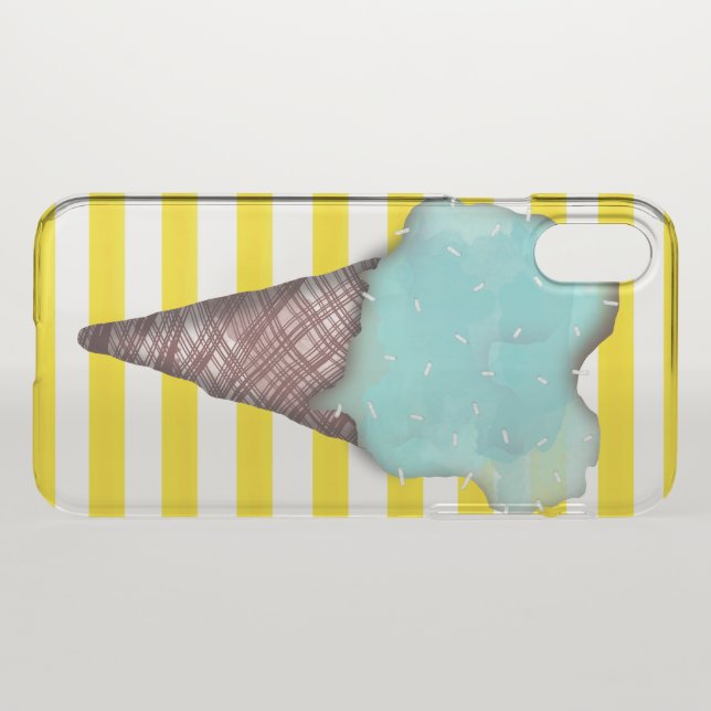 STRIPED LINES ICECREAM MINT YELLOW LINES UNCOMMON iPhone CASE (Back (Horizontal))