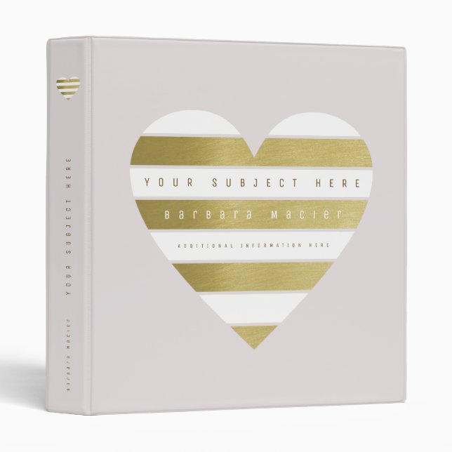 Striped love heart multifunctional binder (Front/Spine)