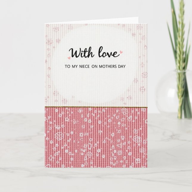 Striped Love To Niece Mothers Card (Front)