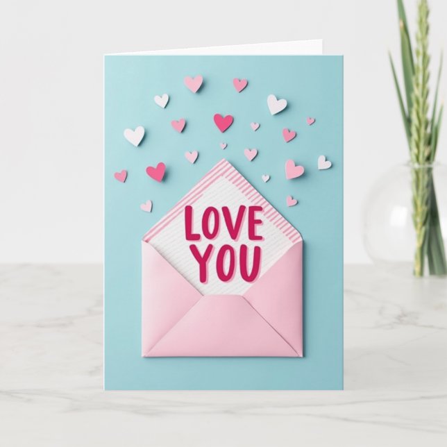 Striped Love You Card (Front)