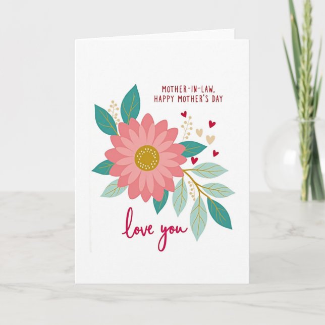 Striped Love You Motherinlaw Card (Front)