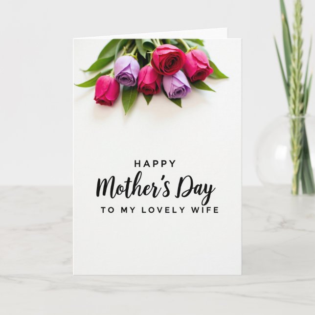 Striped Lovely Wife Day Card (Front)