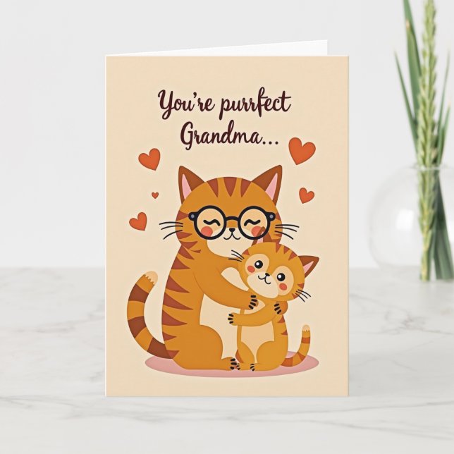 Striped Loving Cats Card (Front)
