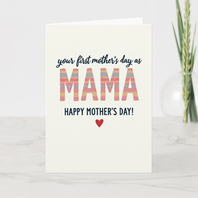 Striped Mama Illustration Card (Front)