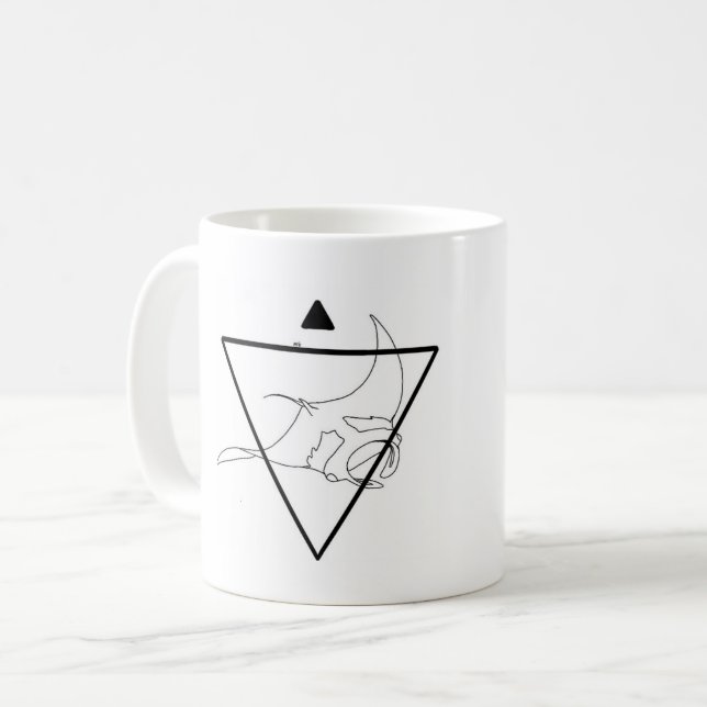 Striped Manta Ray Mug (Front Left)