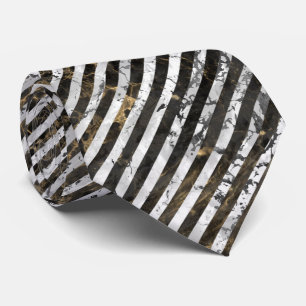 STRIPED MARBLE BLACK SILVER TIE
