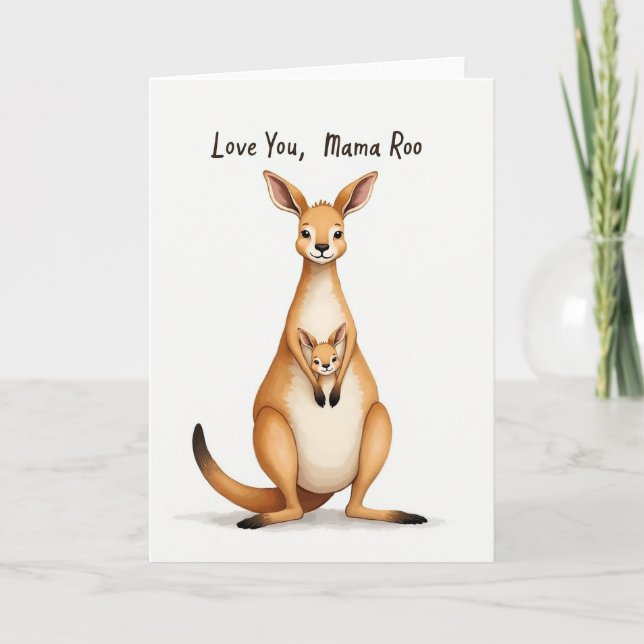 Striped Marsupial Love Card (Front)