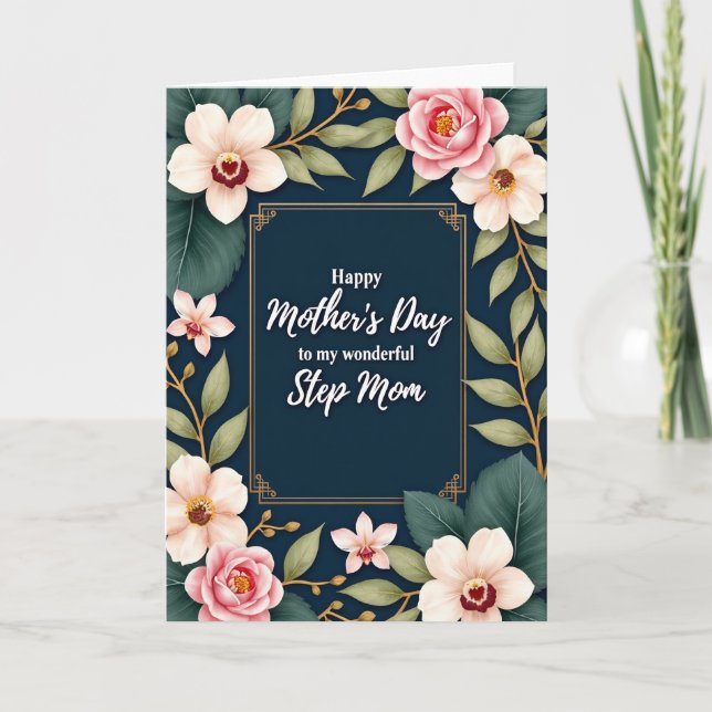 Striped Midnight Floral Card (Front)