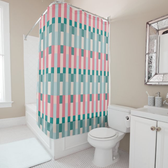 Striped Minimalist  Shower Curtain (In Situ)