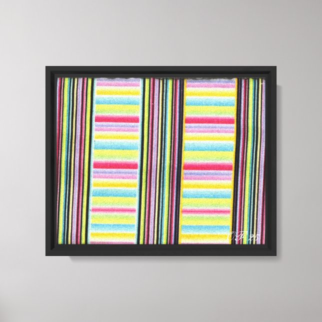 Striped Mixed Media Canvas Print (Front)
