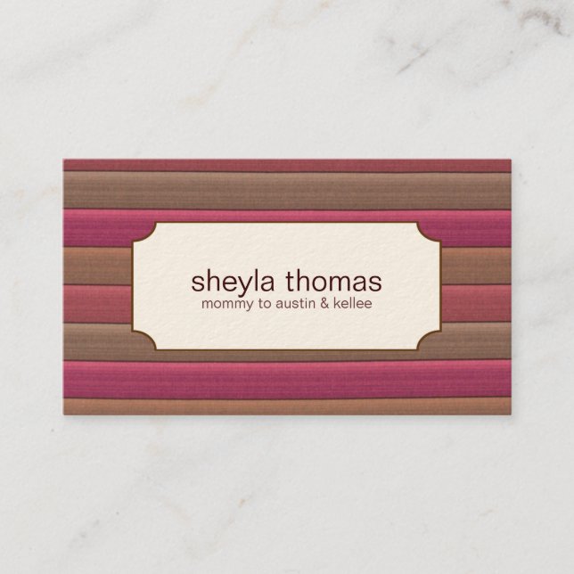 Striped Mommy Calling Cards (Front)
