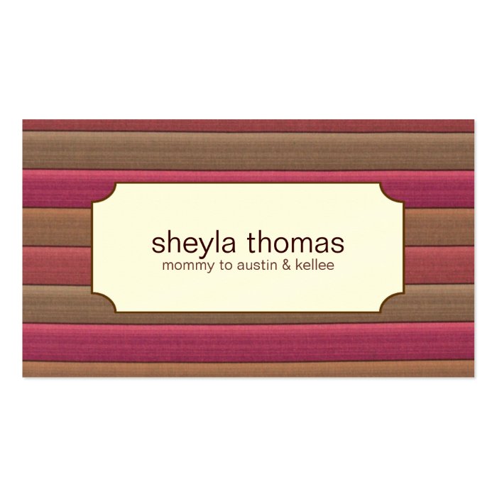 Striped Mommy Calling Cards Business Card Template