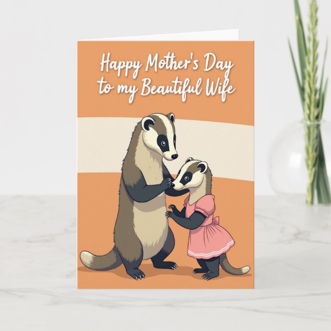 Striped Moms Embrace Day Card (Front)