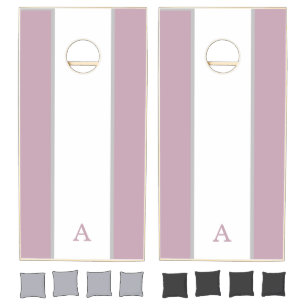 Striped Monogram Cornhole Set
