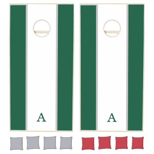 Striped Monogram Cornhole Set