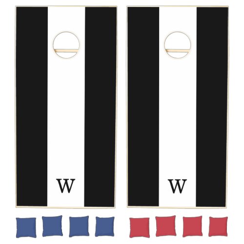 Striped Monogram Cornhole Set