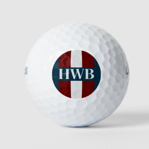 Striped Monogram  Golf Balls
