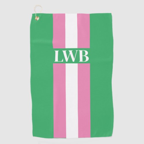 Striped Monogram  Ladies Golf Towel