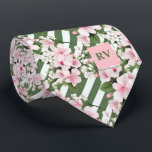 Striped Monogrammed Cherry Blossom Floral Neck Tie<br><div class="desc">The design of the "Striped Monogrammed Cherry Blossom Floral Neck Tie" stands as a trend-setting marvel within the realm of groomsmen accessories. Tailored for the fashion-forward bride seeking a distinctive and stylish groomsmen gift, this necktie seamlessly integrates monogramming, wild cherry blossoms, and modern design elements, establishing itself as a leader...</div>