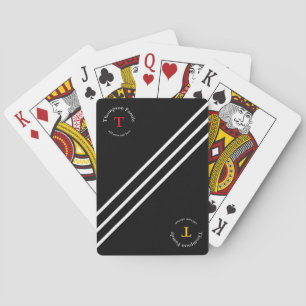 Striped & Monogrammed family Poker Cards