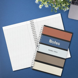 Striped Monogrammed Full Name Notes Notebook