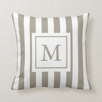 Striped Monogrammed Pillow by Whimzy_Designs at Zazzle