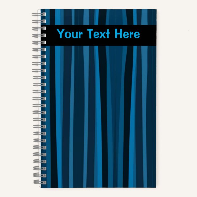 Striped Moody Denim Notebook (Front)