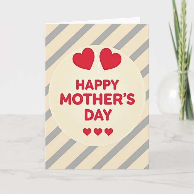 Striped Mother Greeting Card (Front)