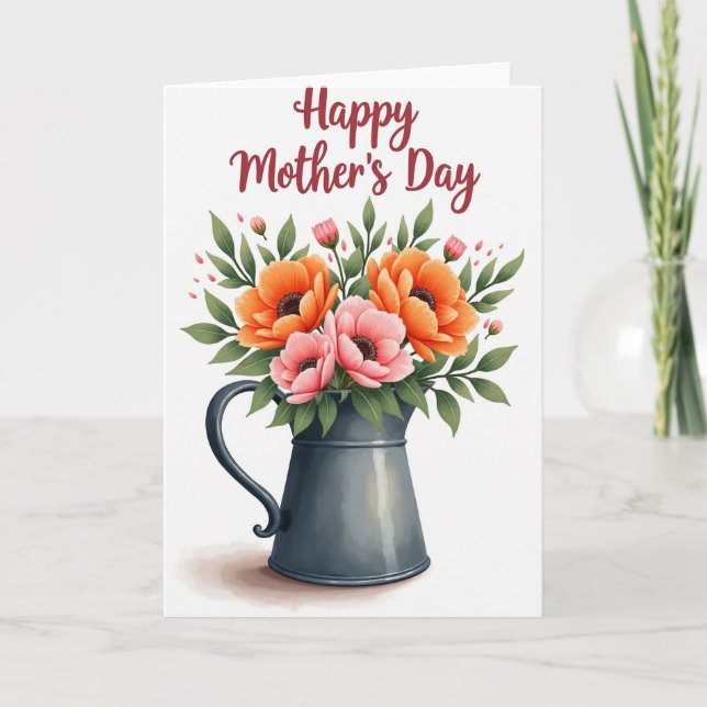 Striped Mothers Day Bloom Card (Front)
