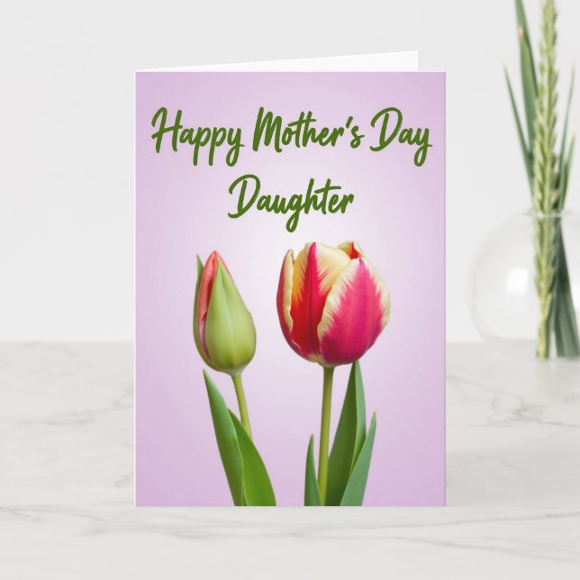 Striped Mothers Day Daughter Card (Front)