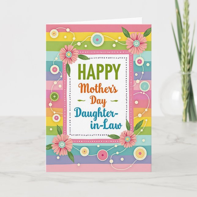 Striped Mothers Day Daughterinlaw Card (Front)