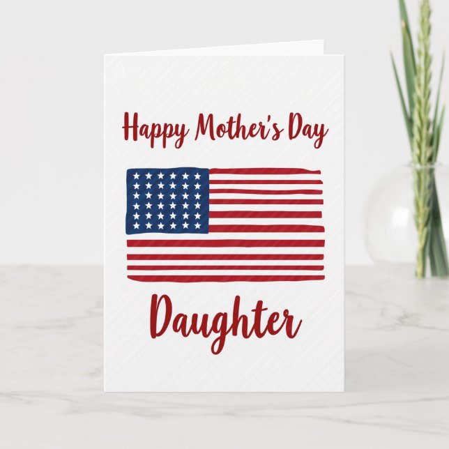 Striped Mothers Day Emblem Card (Front)