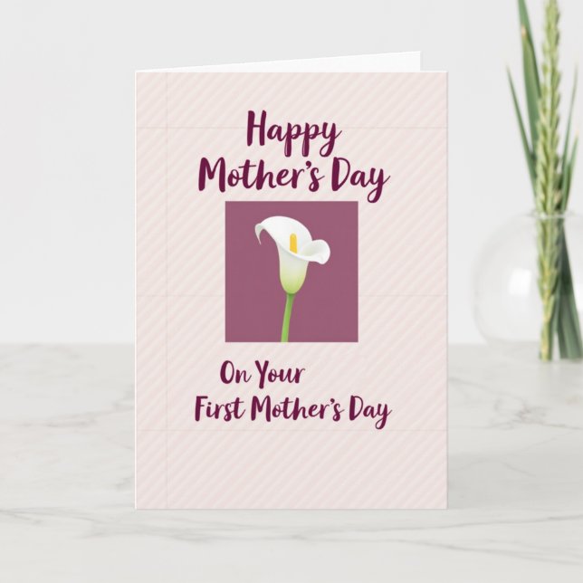 Striped Mothers Day First Card (Front)