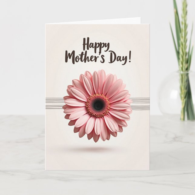 Striped Mothers Day Flower Card (Front)