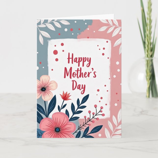 Striped Mothers Day Greetings Card (Front)