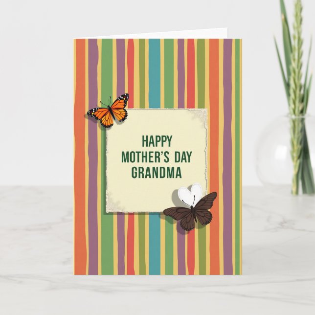Striped Mothers Day Love Card (Front)