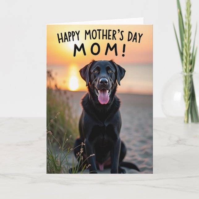 Striped Mothers Day Mom Card (Front)