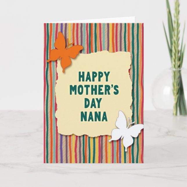 Striped Mothers Day Nana Card (Front)