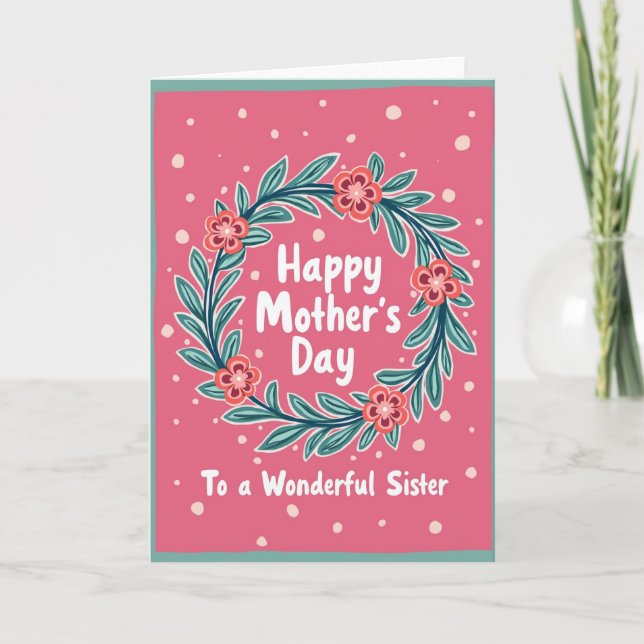 Striped Mothers Day Sister Card (Front)