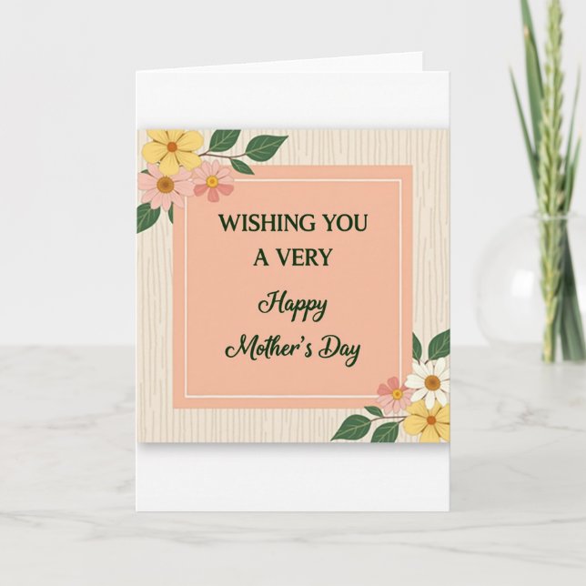 Striped Mothers Day Wish Card (Front)
