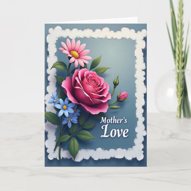 Striped Mothers Rose Card (Front)