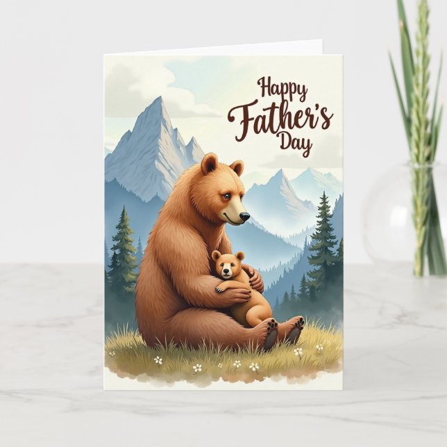 Striped Mountain Ursine Hug Card (Front)