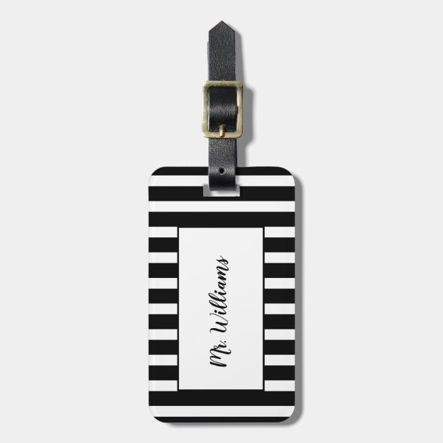 Striped Mr. Luggage Tag (Front Vertical)