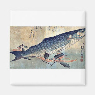 Striped mullet Bora by Ando, Hiroshige Ukiyoe Magnet