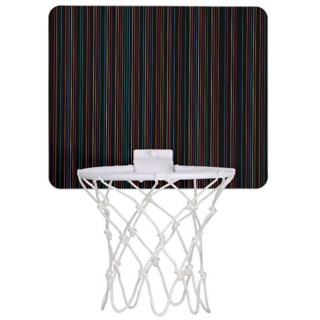Striped Multicolored Mini Basketball Hoop (Front)