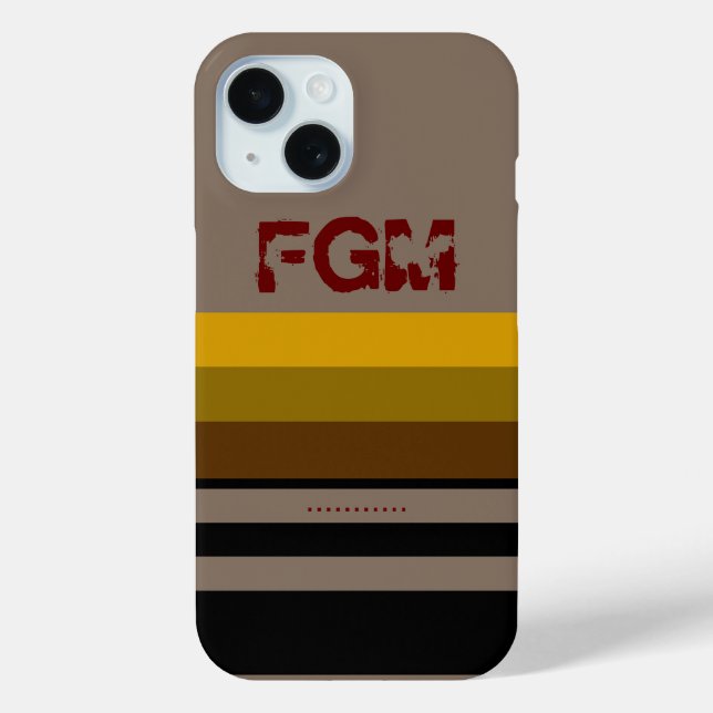 Striped Name Initials Case-Mate iPhone Case (Back)