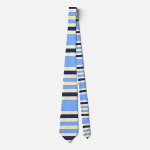 STRIPED NAVY BLUE AND SKY BLUE NECK TIE