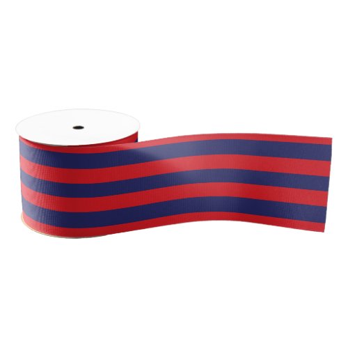 Striped  Navy Blue  Red  Any Size  Length  Grosgrain Ribbon