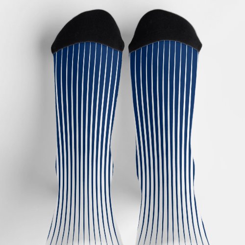  Striped Navy Blue  White Modern Abstract Pattern Socks