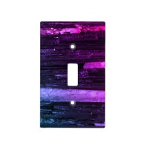 Striped Neon Pink and Purple Abstract Modern Light Light Switch Cover